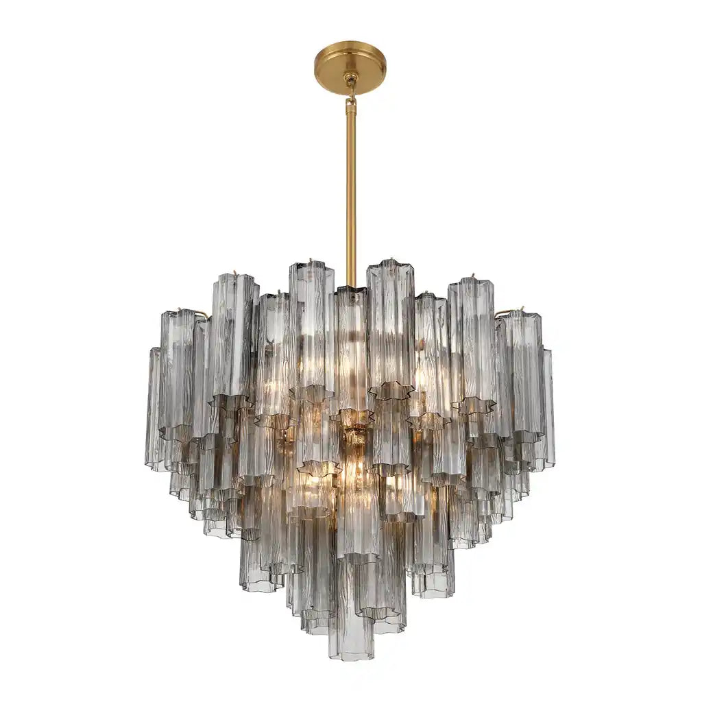 Addis Chandelier 17.8" 19.8" 22" 26.8" 32''D-26.8"-Brass-Smoke-Kavker