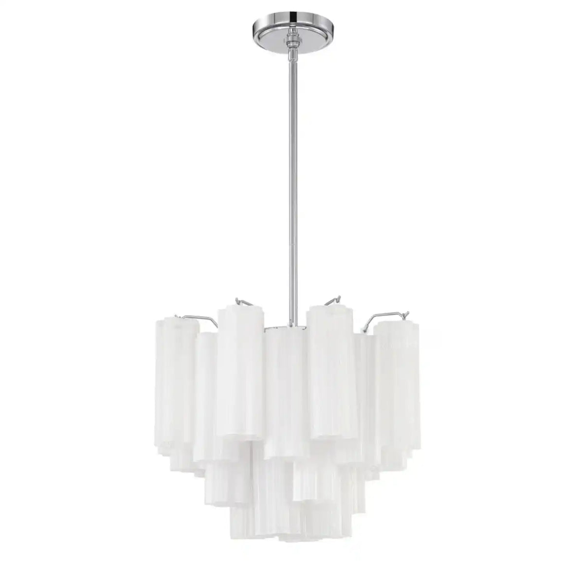 Addis Chandelier 17.8" 19.8" 22" 26.8" 32''D-17.8"-Chrome-White-Kavker