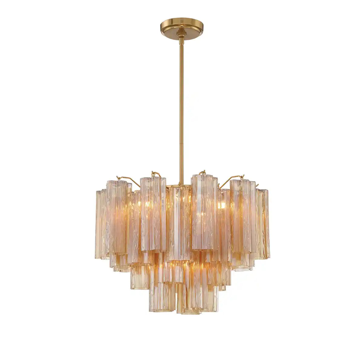 Addis Chandelier 17.8" 19.8" 22" 26.8" 32''D-17.8"-Brass-Amber-Kavker