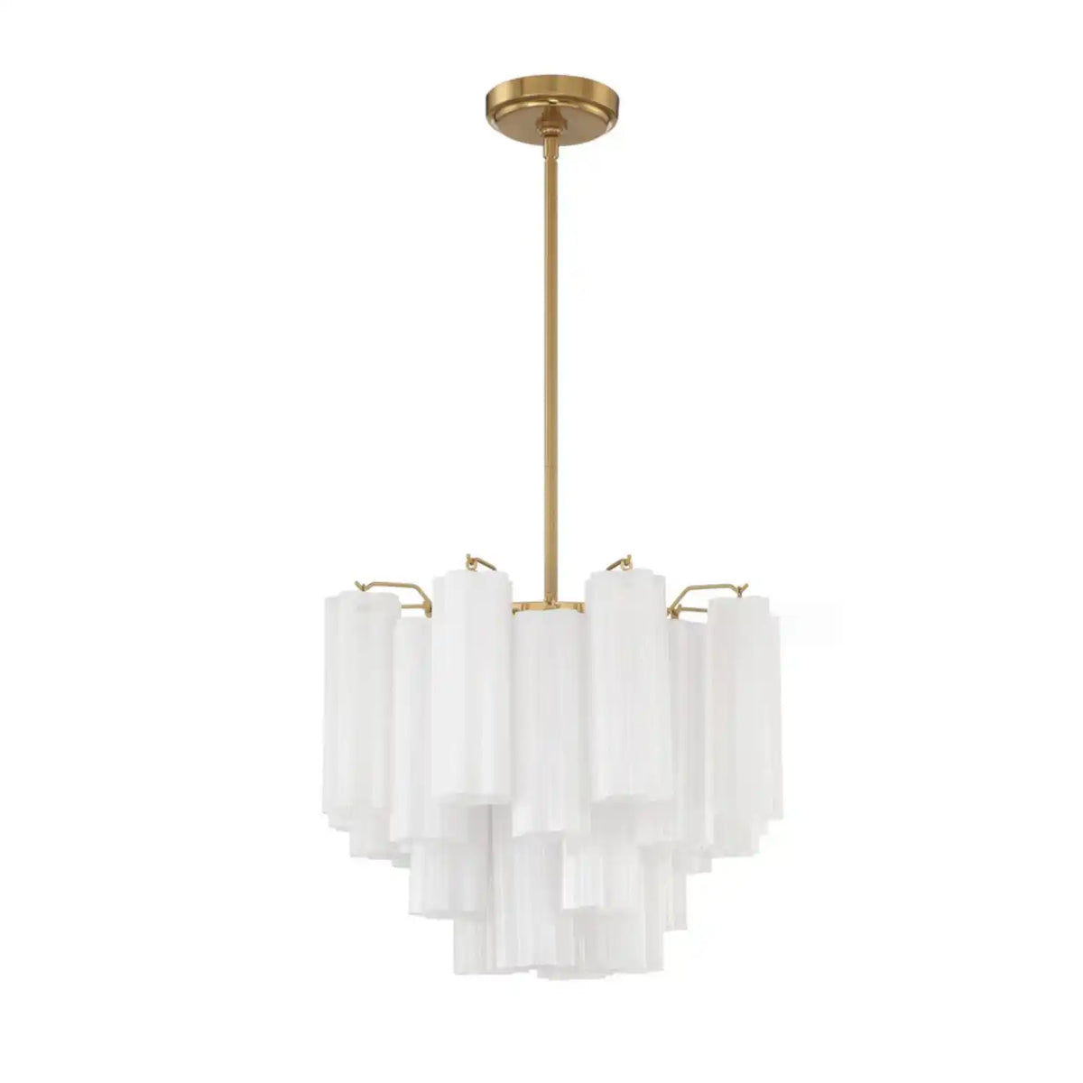 Addis Chandelier 17.8" 19.8" 22" 26.8" 32''D-17.8"-Brass-White-Kavker