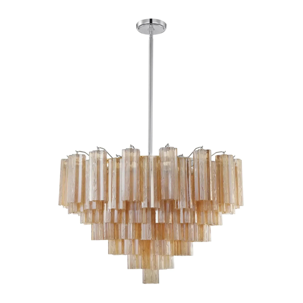 Addis Chandelier 17.8" 19.8" 22" 26.8" 32''D-26.8"-Chrome-Amber-Kavker