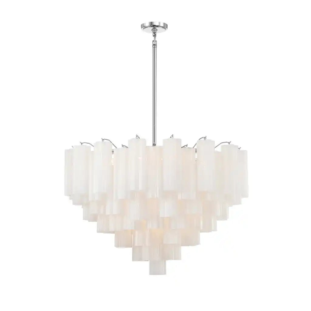 Addis Chandelier 17.8" 19.8" 22" 26.8" 32''D-32"-Chrome-White-Kavker