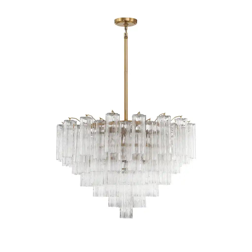 Addis Chandelier 17.8" 19.8" 22" 26.8" 32''D-26.8"-Brass-Clear-Kavker