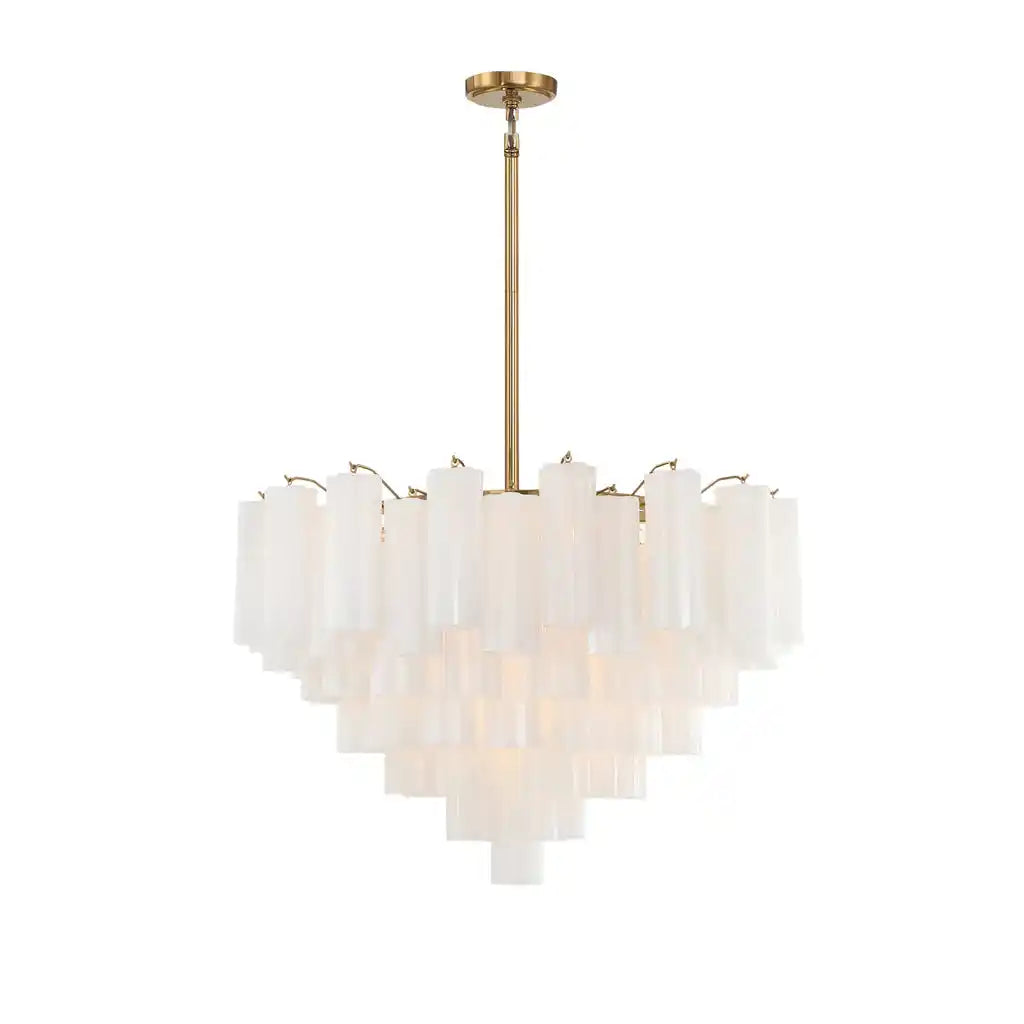 Addis Chandelier 17.8" 19.8" 22" 26.8" 32''D-22"-Brass-White-Kavker