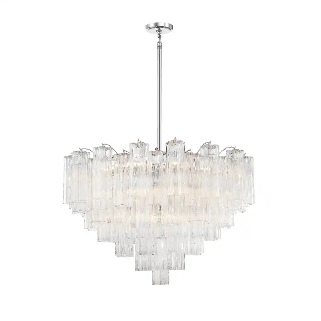 Addis Chandelier 17.8" 19.8" 22" 26.8" 32''D-32"-Chrome-Clear-Kavker