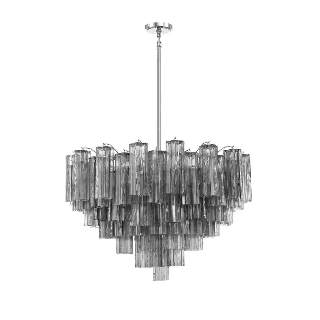 Addis Chandelier 17.8" 19.8" 22" 26.8" 32''D-26.8"-Chrome-Smoke-Kavker