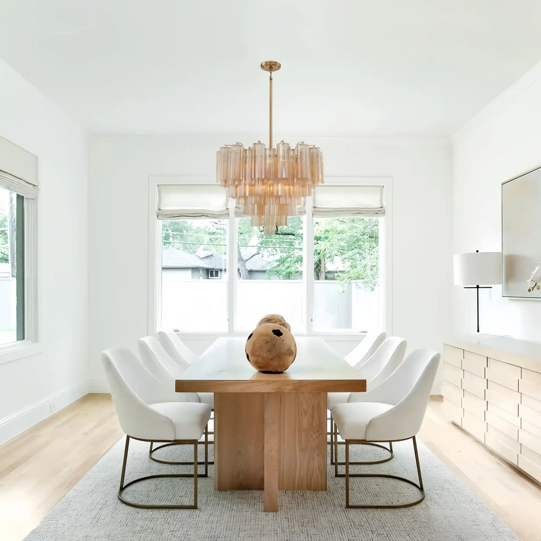 Addis Chandelier 17.8" 19.8" 22" 26.8" 32''D-22"-Brass-Amber-Kavker