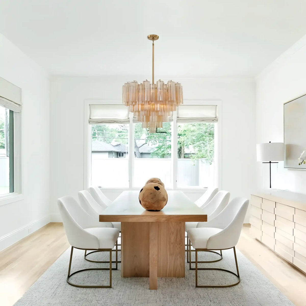 Addis Chandelier 17.8" 19.8" 22" 26.8" 32''D-22"-Brass-Amber-Kavker