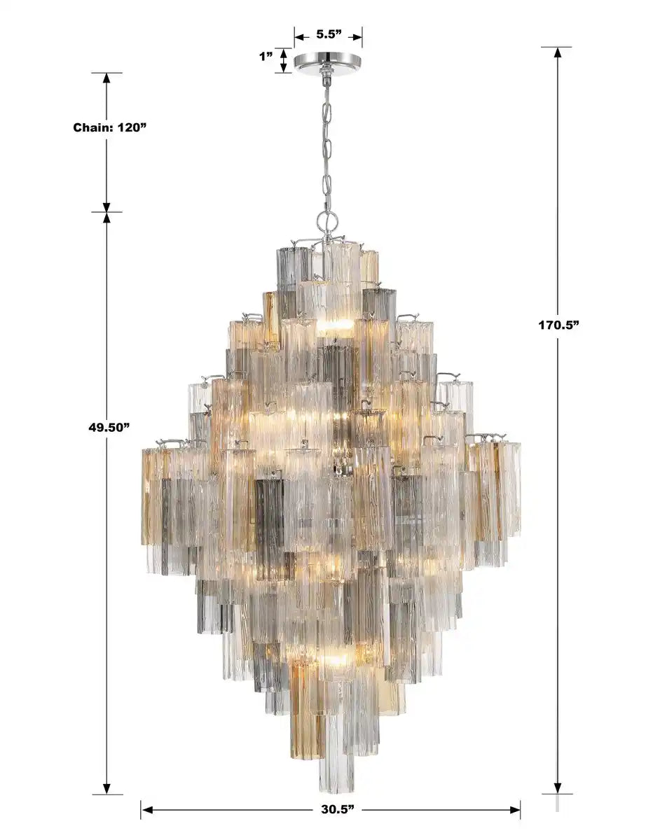 Addis Diamond Chandelier 49''H-Kavker