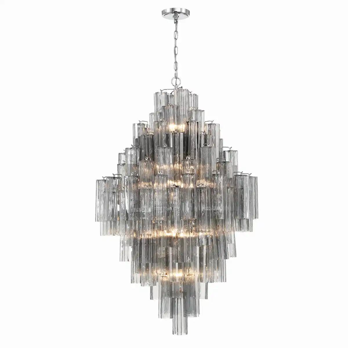 Addis Diamond Chandelier 49''H-Brass-Smoke-Kavker