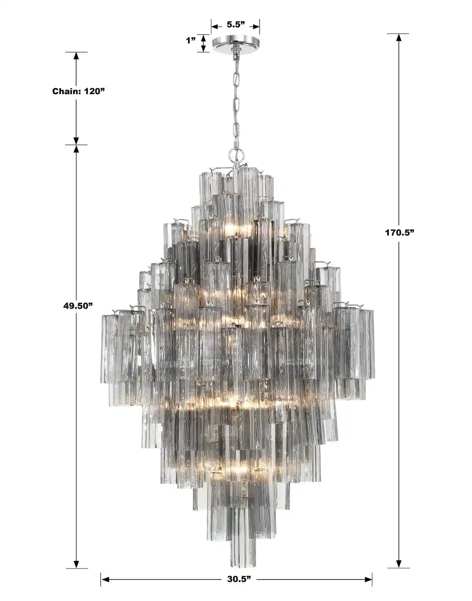 Addis Diamond Chandelier 49''H-Kavker