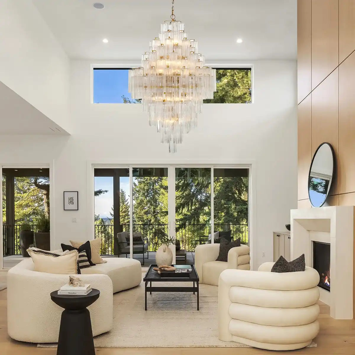 Addis Diamond Chandelier 49''H-Brass-Clear-Kavker