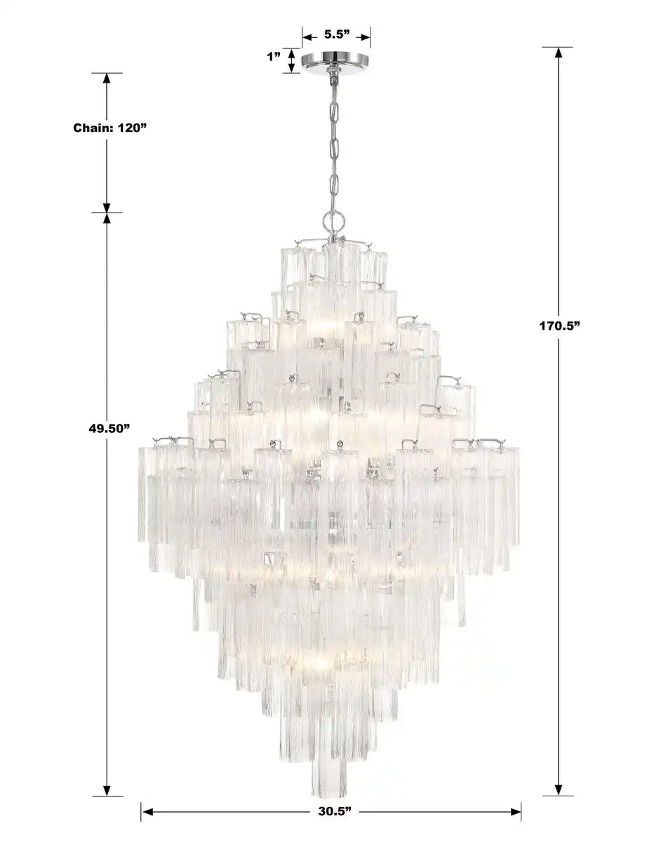 Addis Diamond Chandelier 49''H-Kavker