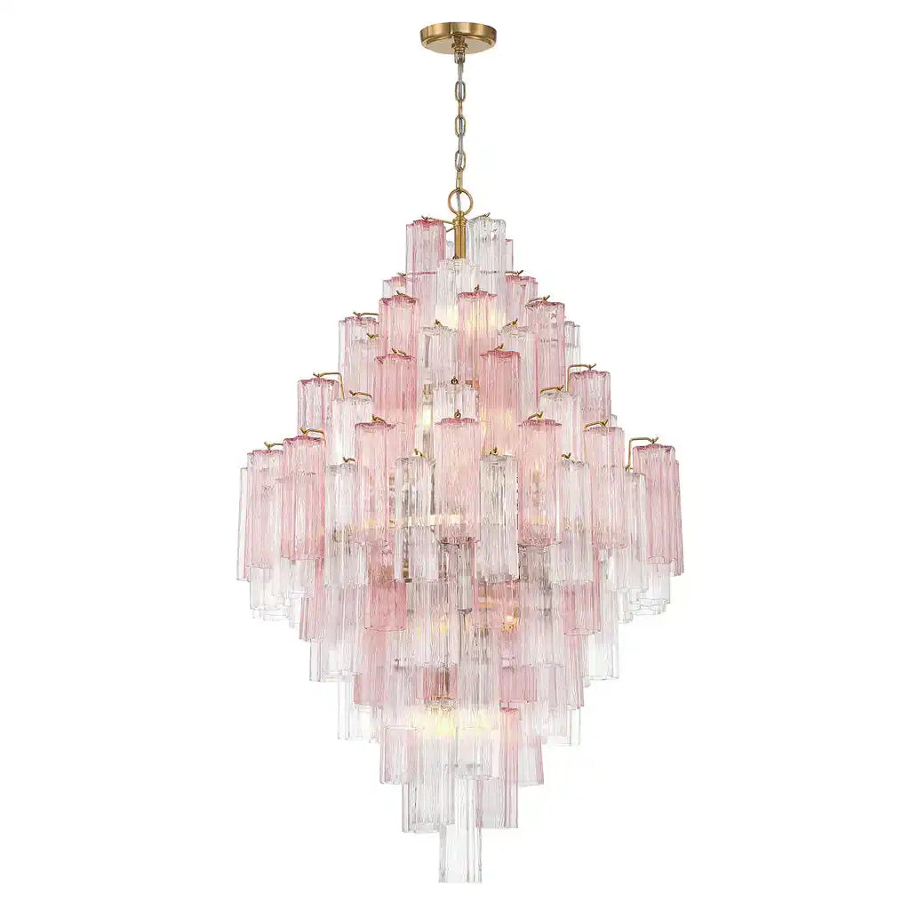 Addis Diamond Chandelier 49''H-Brass-Spring-Kavker