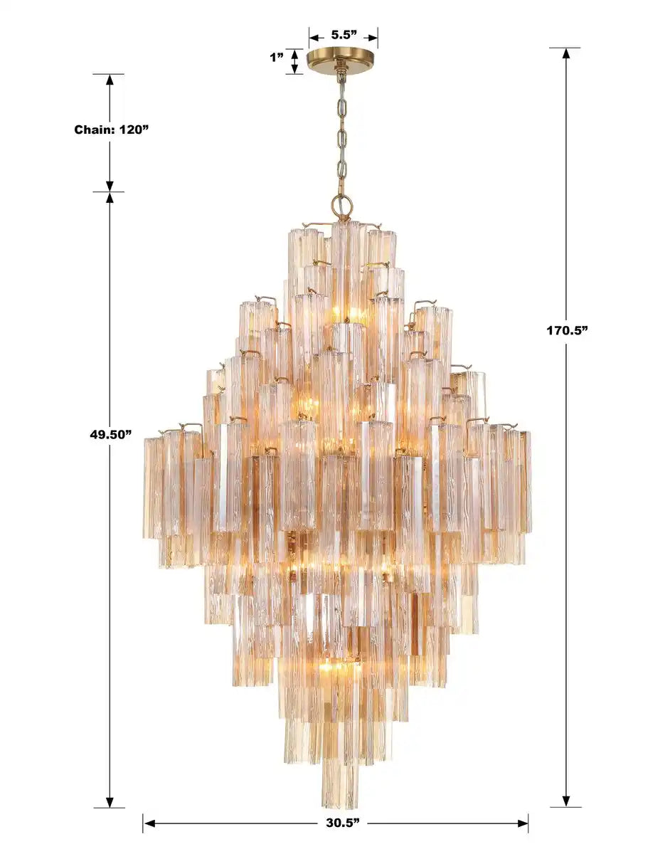 Addis Diamond Chandelier 49''H-Kavker
