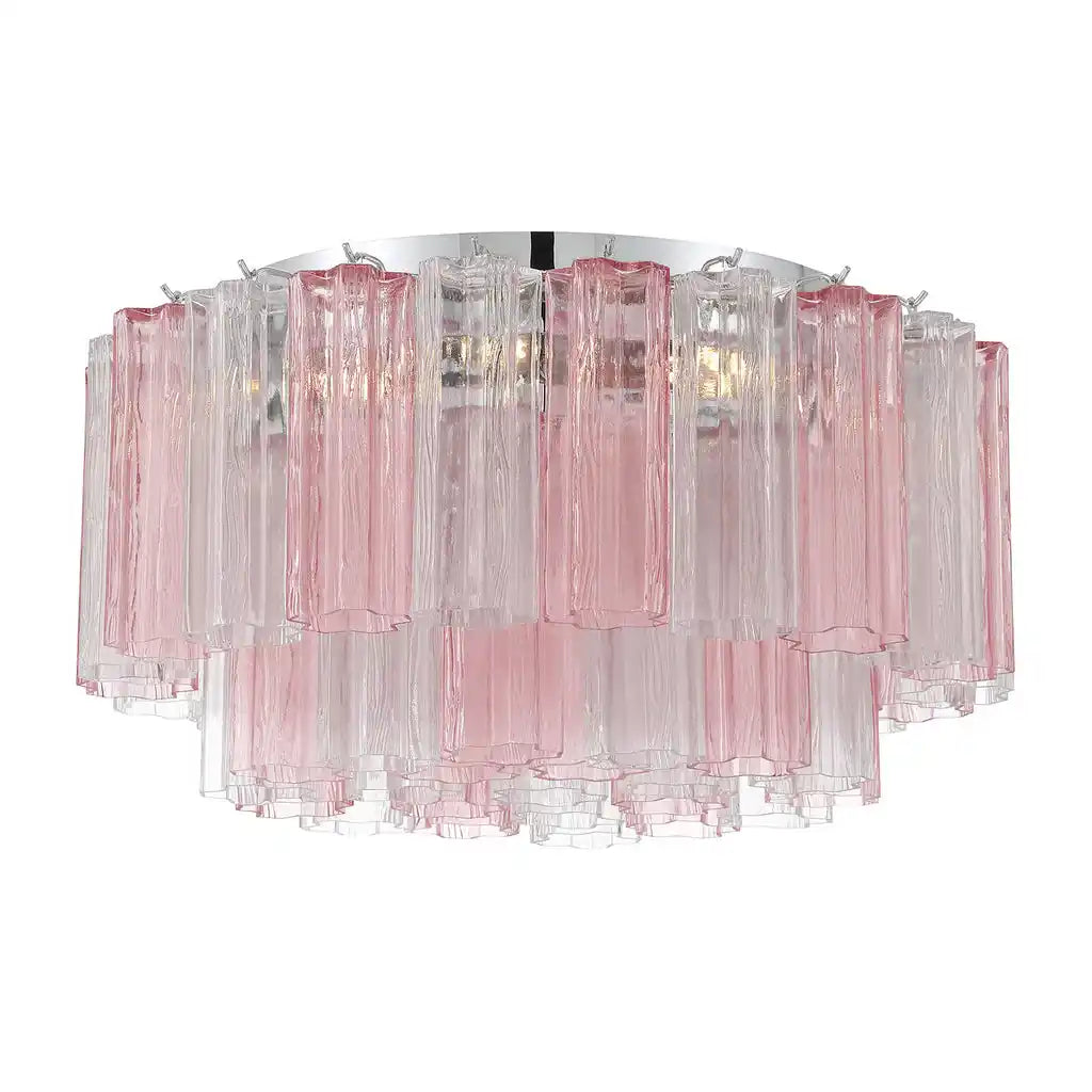 Addis Flushmount 22"/32"-22"-7 Lights-Polished Chrome-Spring-Kavker