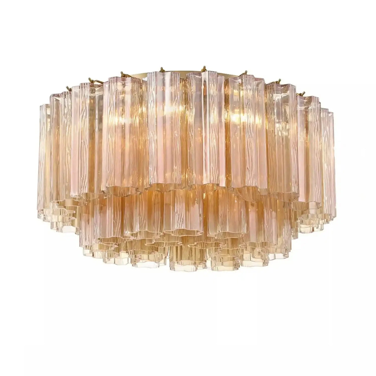 Addis Flushmount 22"/32"-22"-7 Lights-Brass-Amber-Kavker