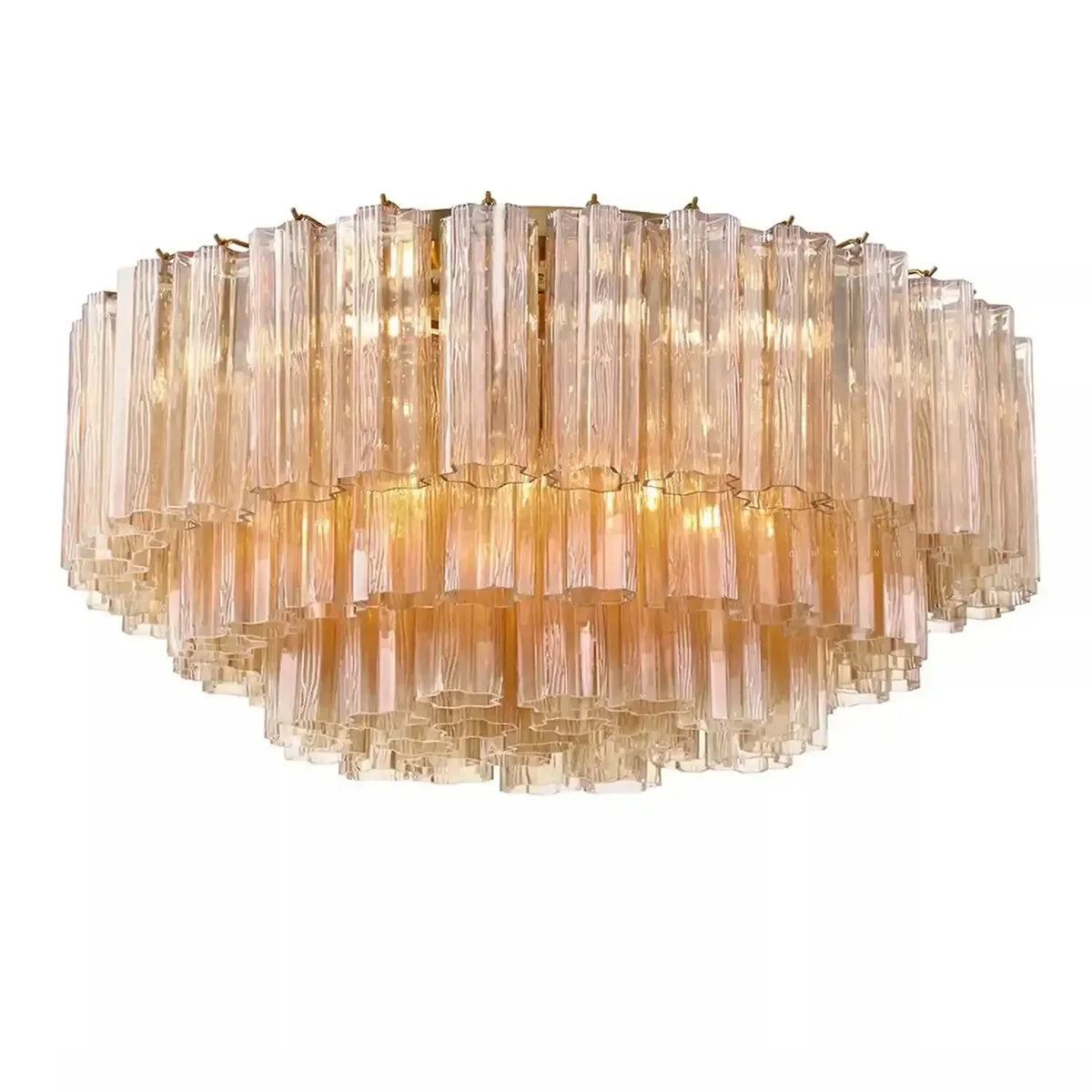 Addis Flushmount 22"/32"-32"-16 Lights-Brass-Amber-Kavker