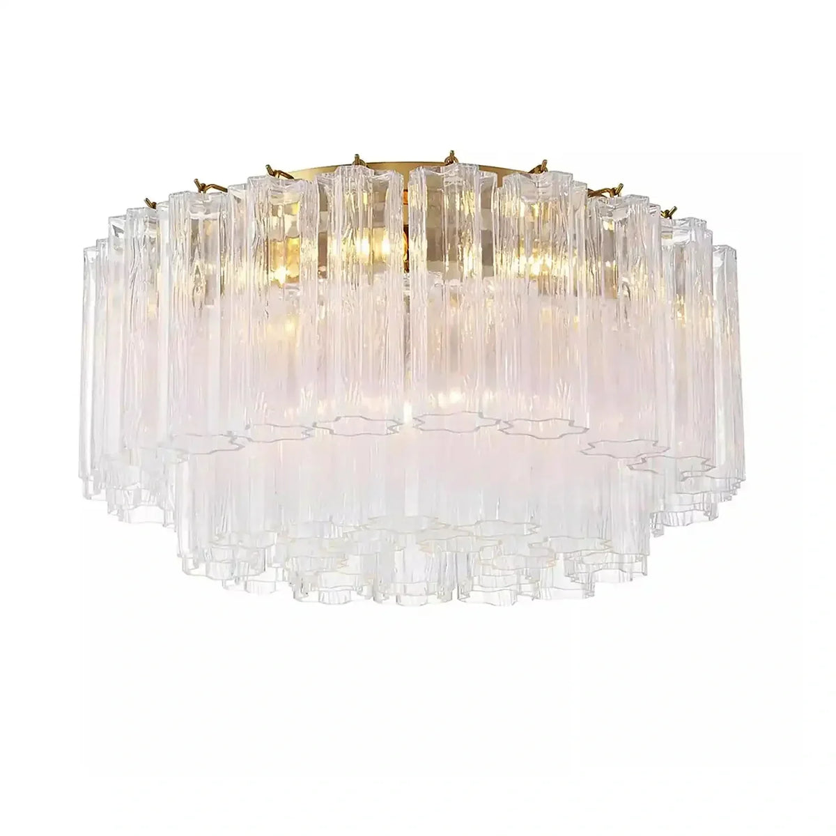 Addis Flushmount 22"/32"-22"-7 Lights-Brass-Clear-Kavker