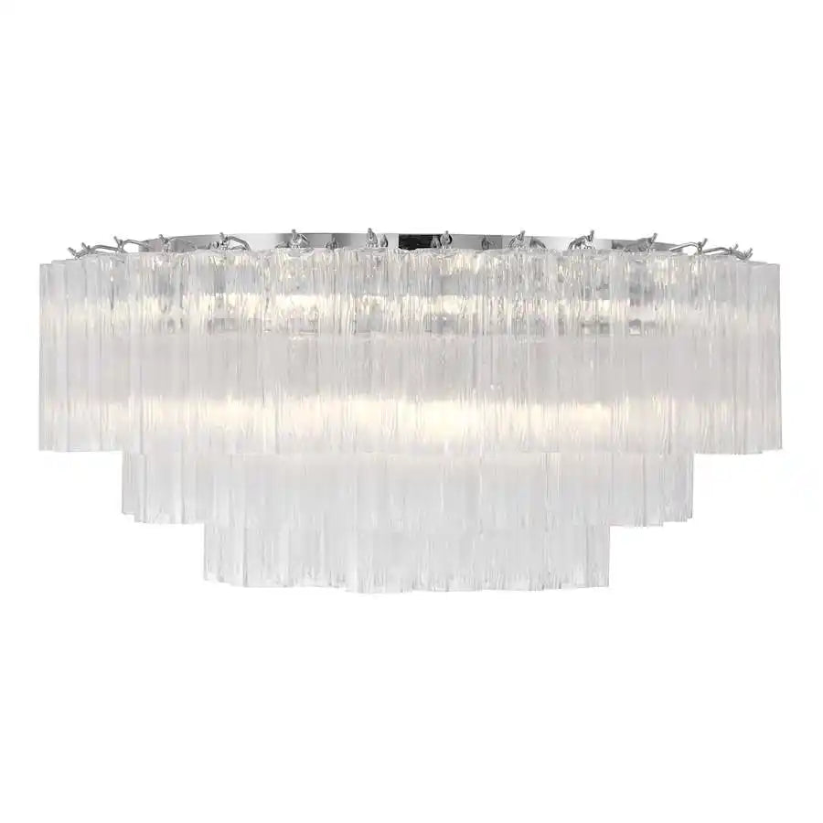 Addis Flushmount 22"/32"-32"-16 Lights-Polished Chrome-Clear-Kavker