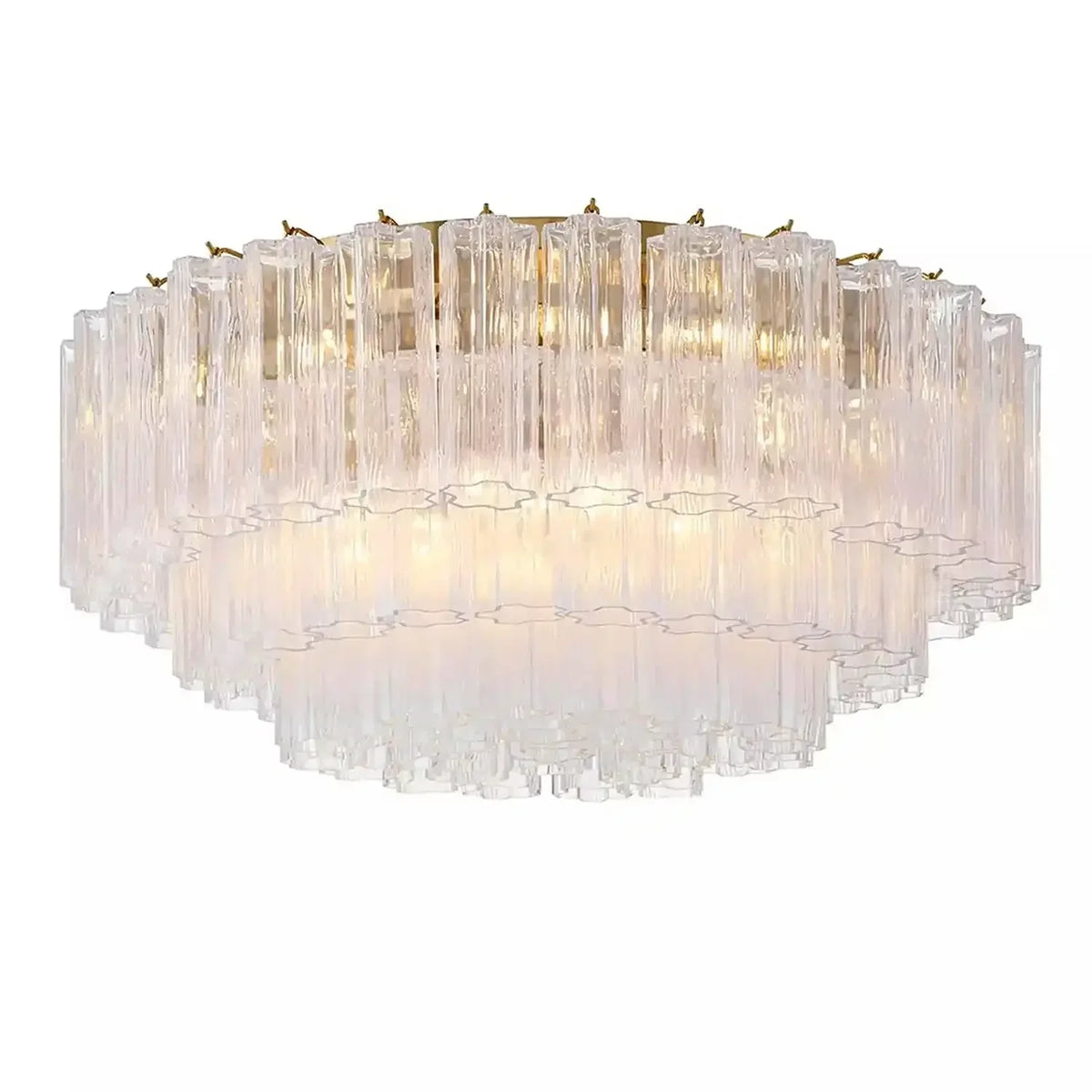 Addis Flushmount 22"/32"-32"-16 Lights-Brass-Clear-Kavker