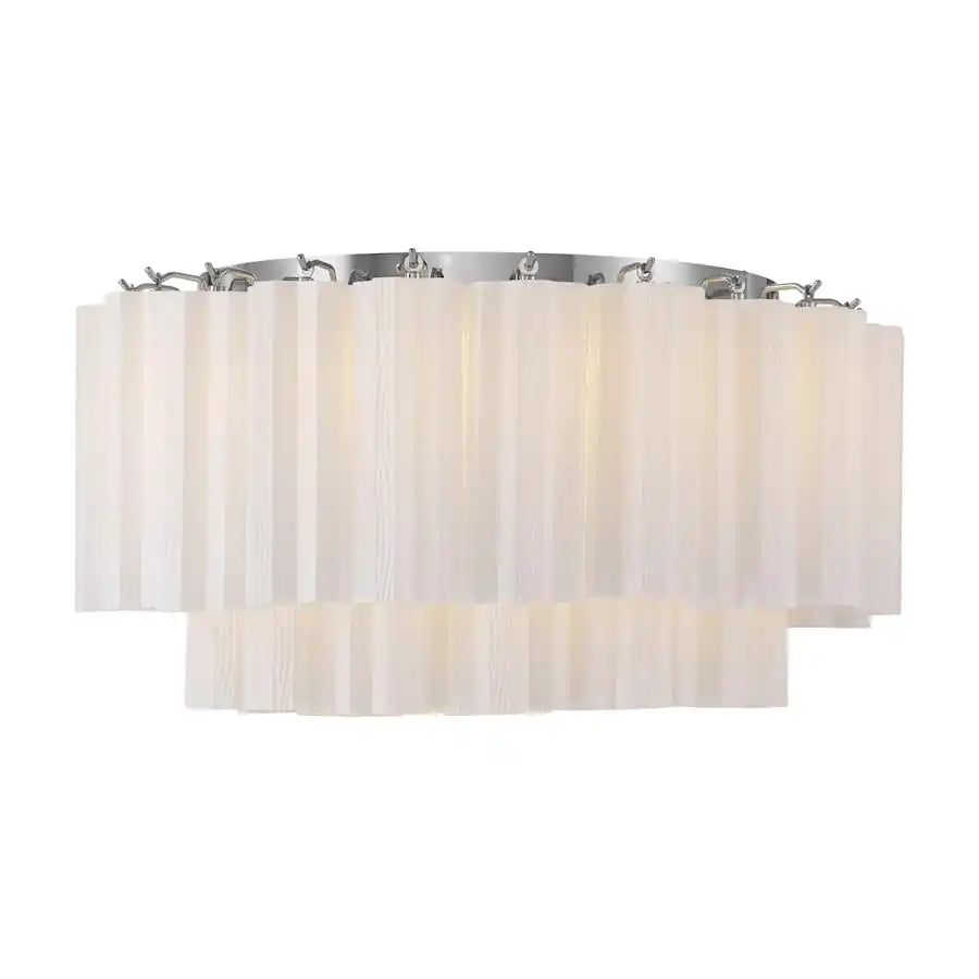 Addis Flushmount 22"/32"-22"-7 Lights-Polished Chrome-White-Kavker