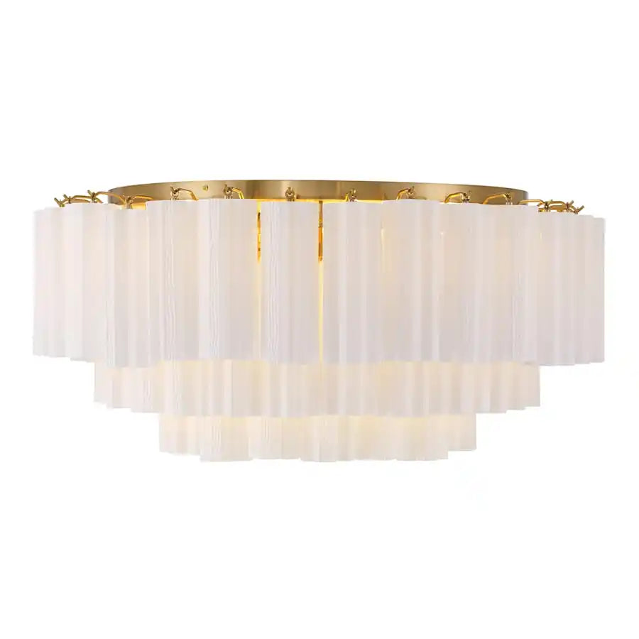 Addis Flushmount 22"/32"-32"-16 Lights-Brass-White-Kavker