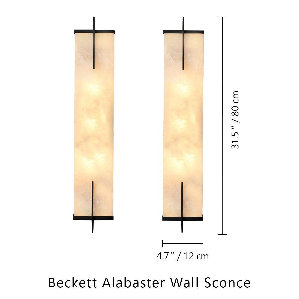 Beckett Alabaster Wall Sconce - ∅ 4.7″ x H 31.5″ Set of 2BronzeKavker