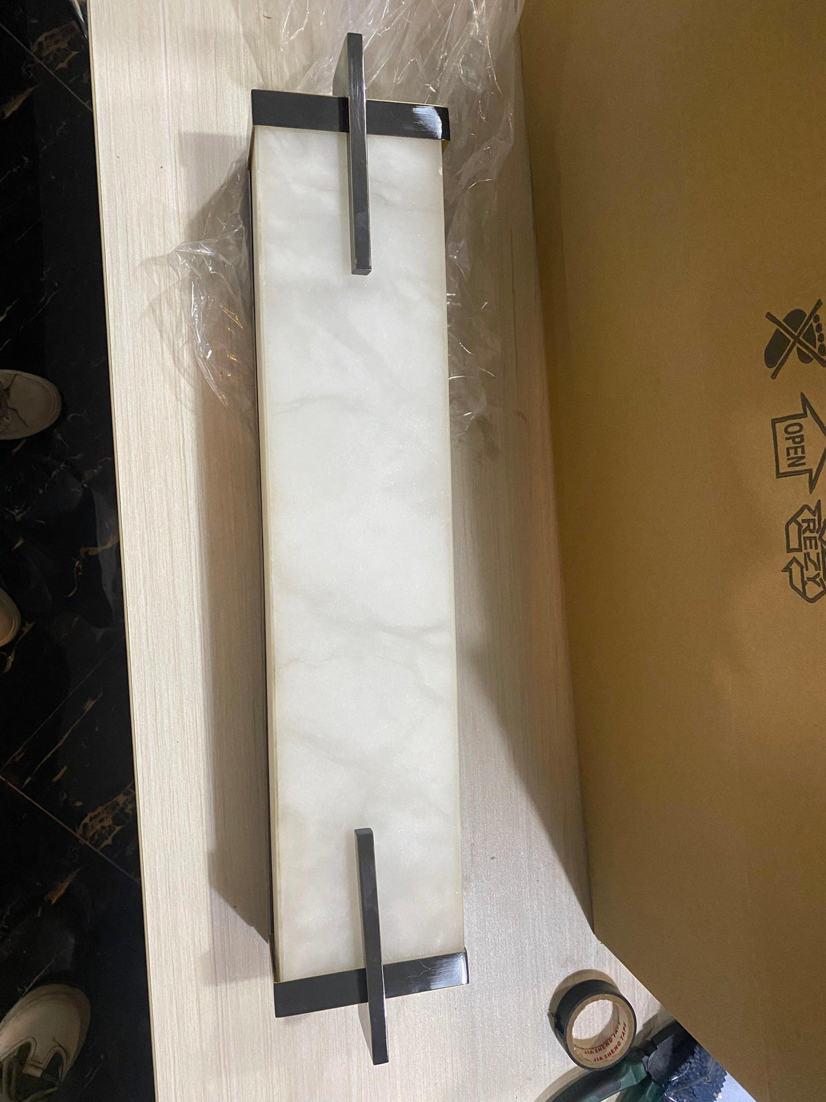 Beckett Alabaster Wall Sconce - ∅ 4.7″ x H 31.5″ Set of 2BronzeKavker