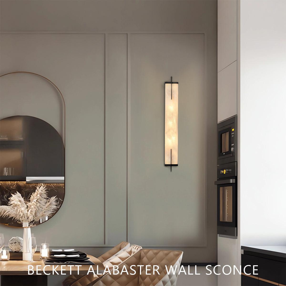 Beckett Alabaster Wall Sconce - ∅ 4.7″ x H 31.5″ / Dia 12cm x H 80cmBronzeKavker