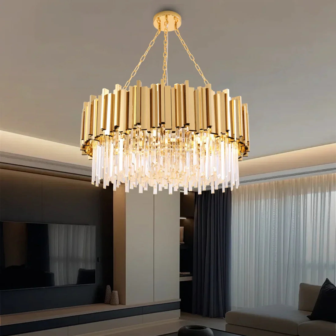 luxury gold stainless steel chandelier