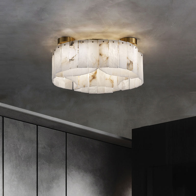 Contemporary Alabaster Flush Mount Ceiling Lamp - 33.46" D x 8.86" HKavker