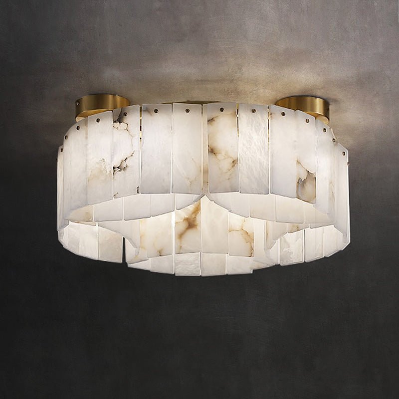 Contemporary Alabaster Flush Mount Ceiling Lamp - 33.46" D x 8.86" HKavker