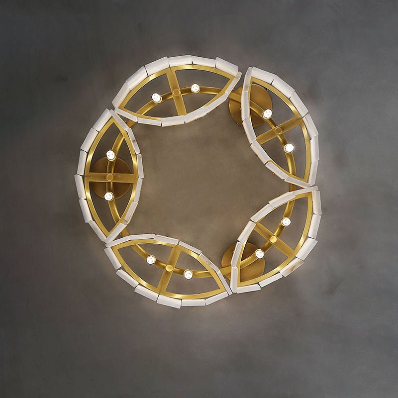 Contemporary Alabaster Flush Mount Ceiling Lamp - 21.65" D x 8.86" HKavker