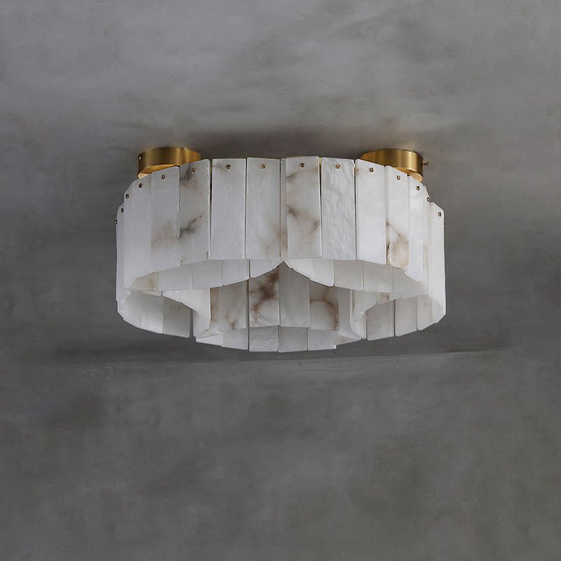 Contemporary Alabaster Flush Mount Ceiling Lamp - 21.65" D x 8.86" HKavker