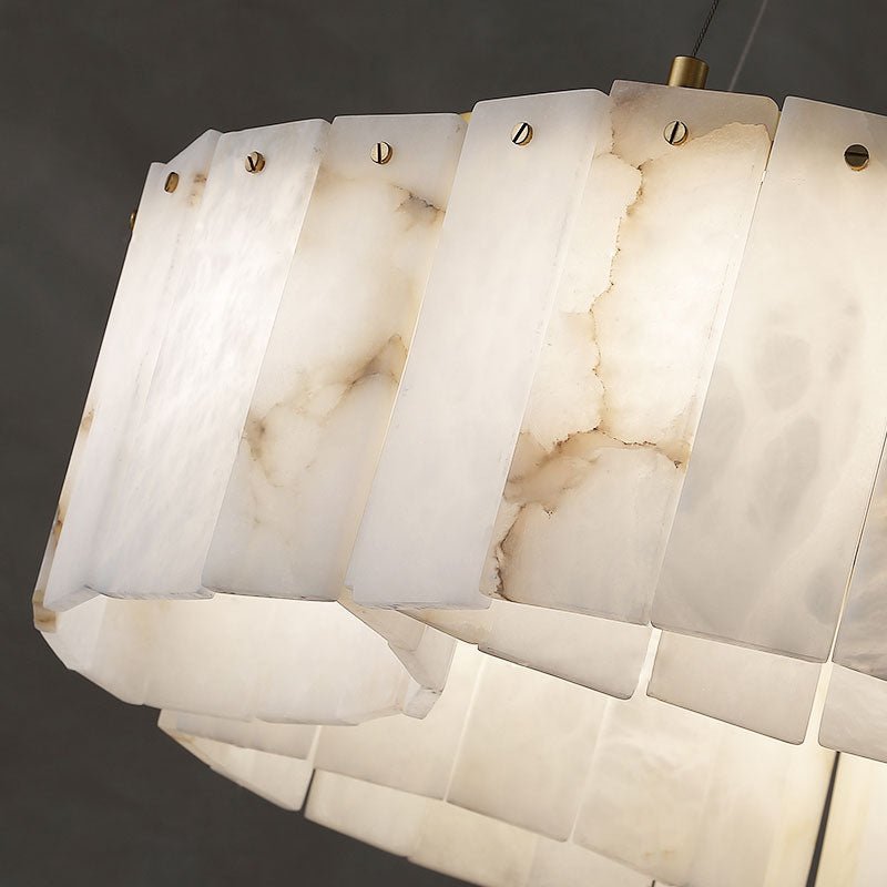 Contemporary Alabaster Flush Mount Ceiling Lamp - 21.65" D x 8.86" HKavker