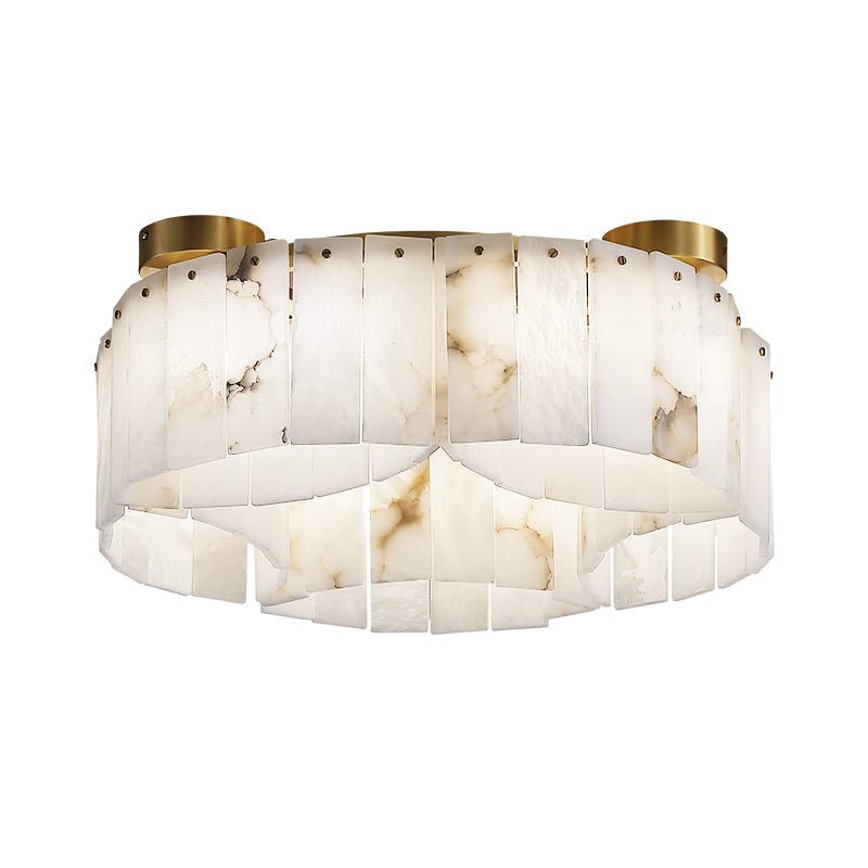 Contemporary Alabaster Flush Mount Ceiling Lamp - 21.65" D x 8.86" HKavker