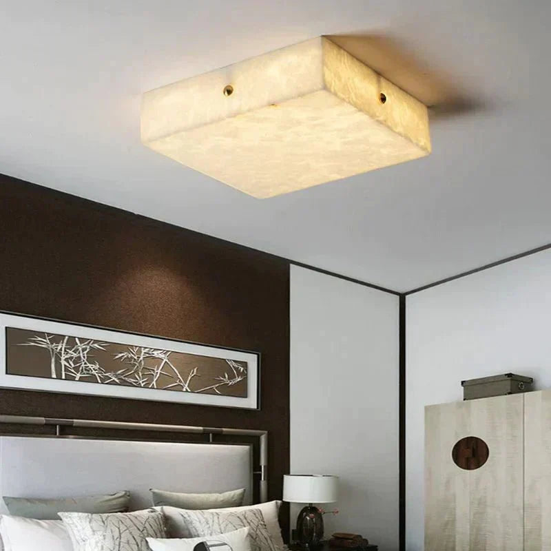 Coral Modern Alabaster Flushmount, Designer Ceiling Light Fixtures - 15.75"LKavker