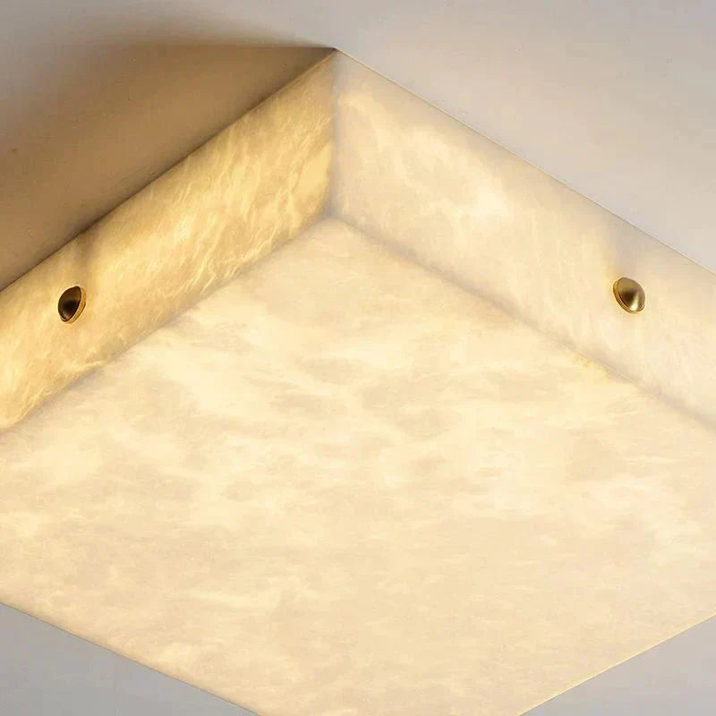 Coral Modern Alabaster Flushmount, Designer Ceiling Light Fixtures - 15.75"LKavker