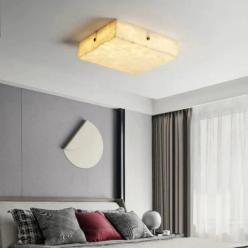 Coral Modern Alabaster Flushmount, Designer Ceiling Light Fixtures - 15.75"LKavker