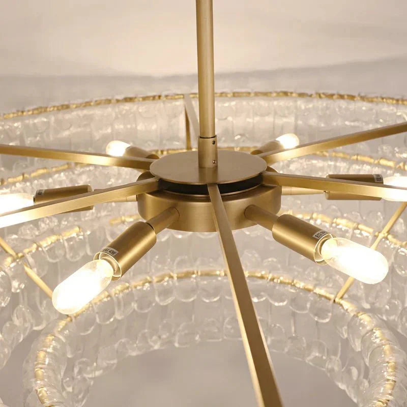 Ghiaccio Glass Oval Chandelier 54''65'' - Matte BlackClear65"-Kavker
