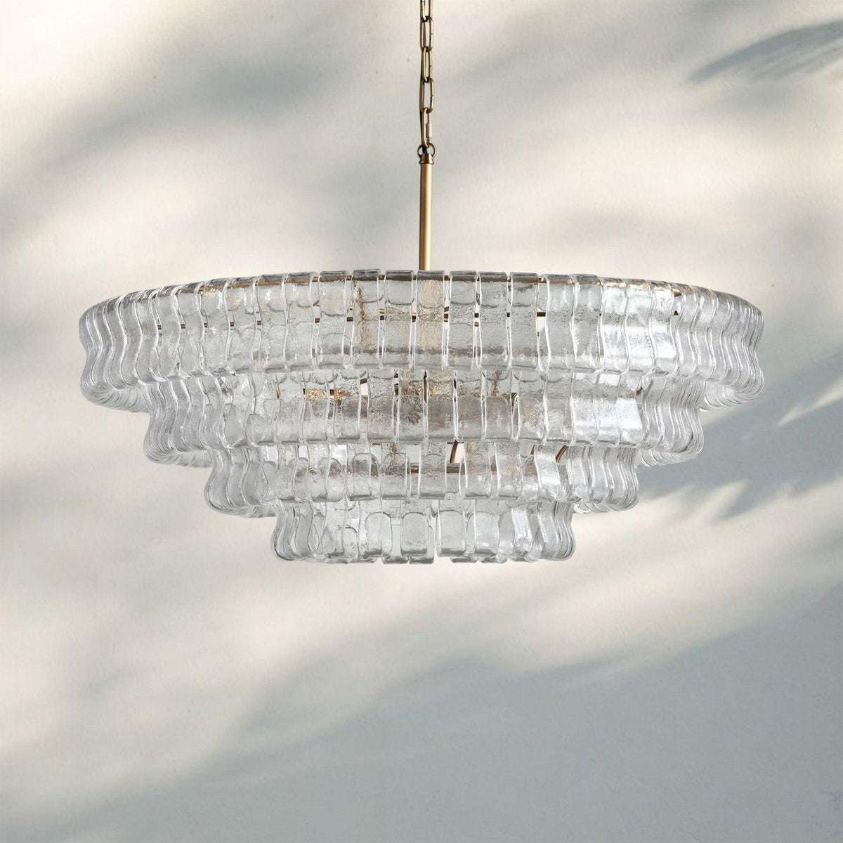 Ghiaccio Glass Round Chandelier 24" 36" 48" 60" - 5 - Tier 48"BronzeSmoke-Kavker