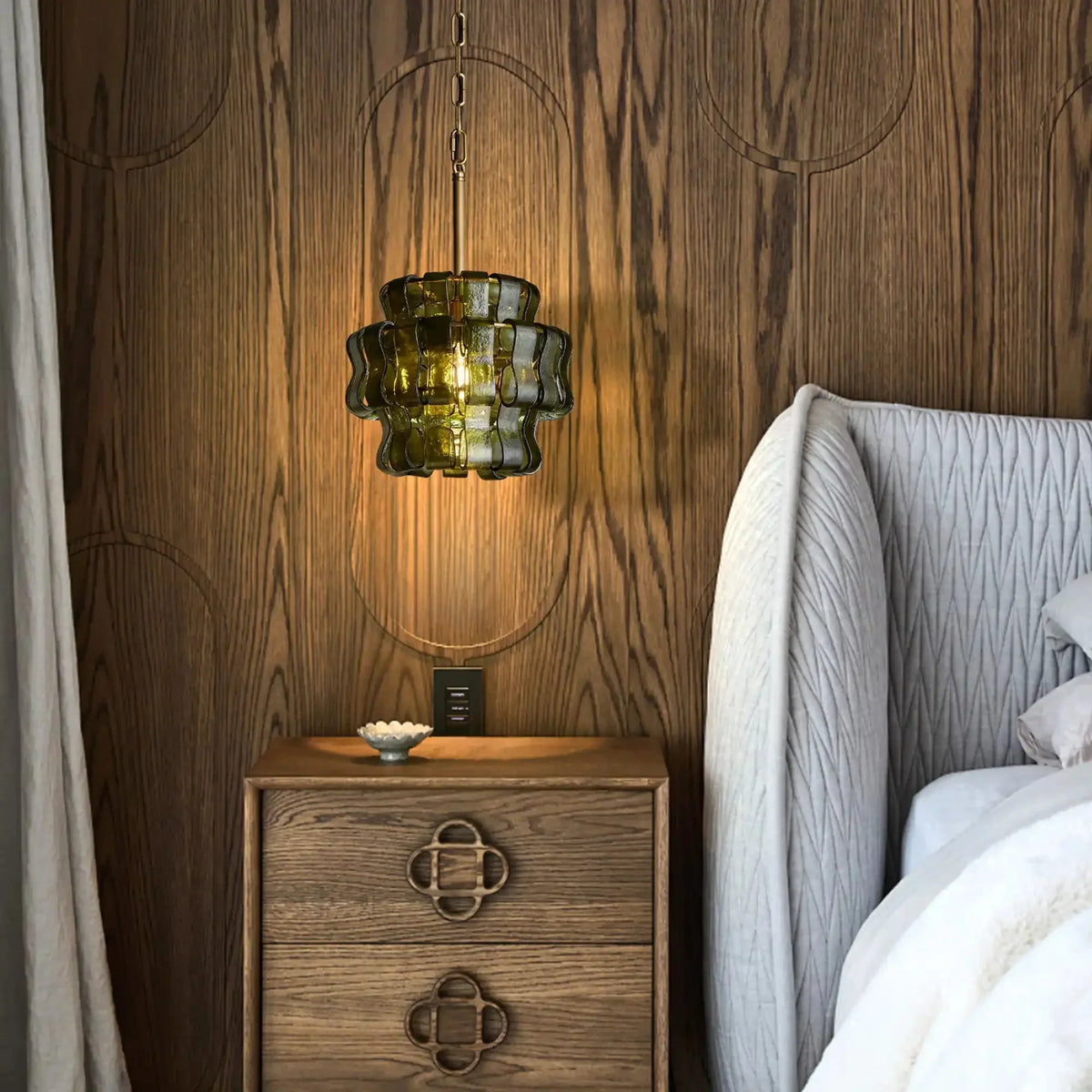 Ghiaccio Pendant Light - BrassGreen-Kavker