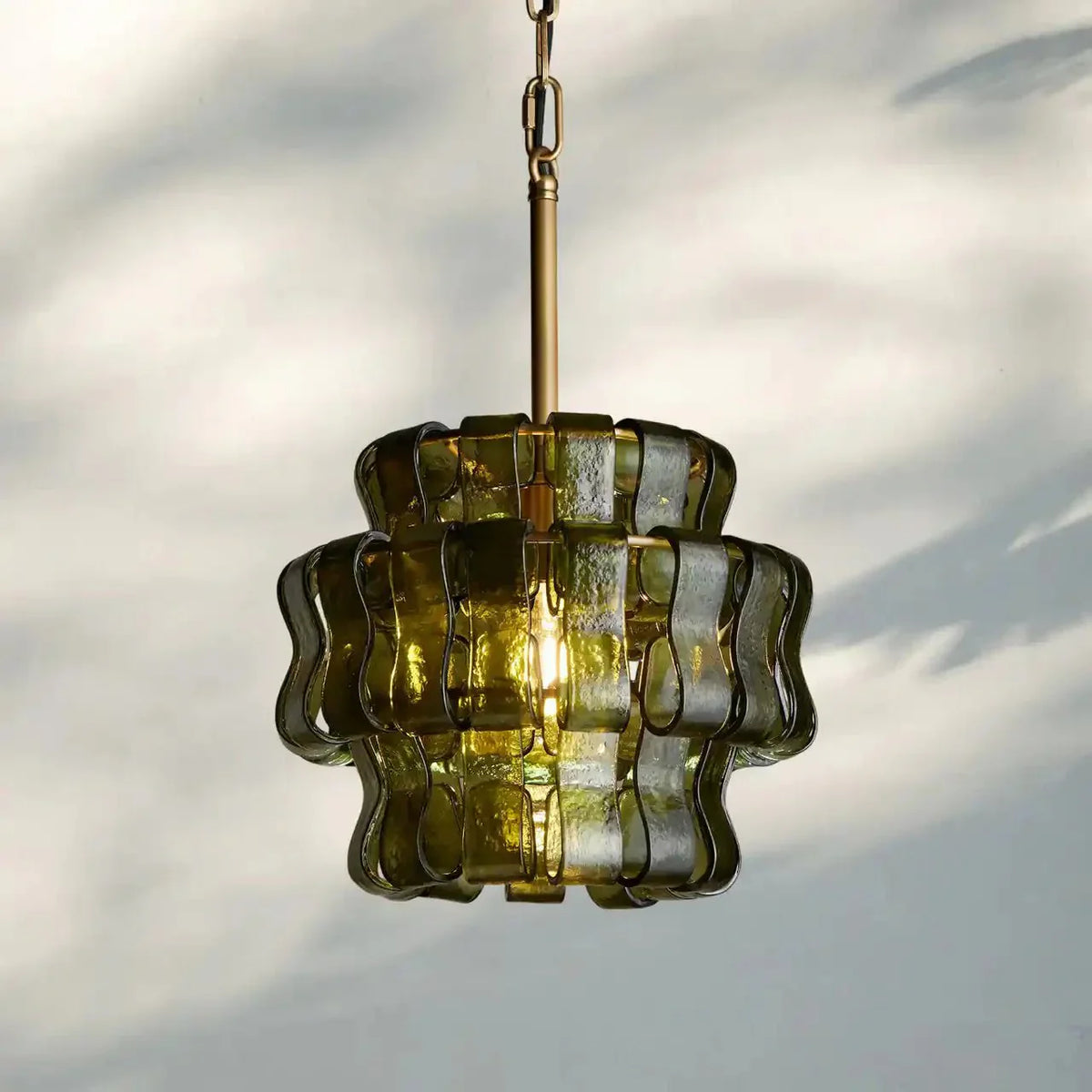 Ghiaccio Pendant Light - BrassGreen-Kavker