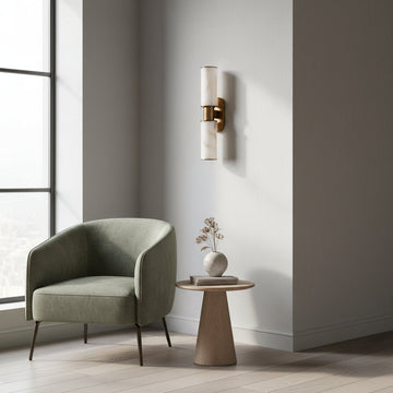 Harline Alabaster 2-Light Wall Sconce-