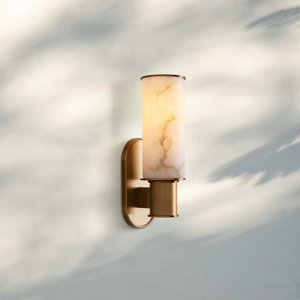 Harline Alabaster Wall Sconce-Brass-