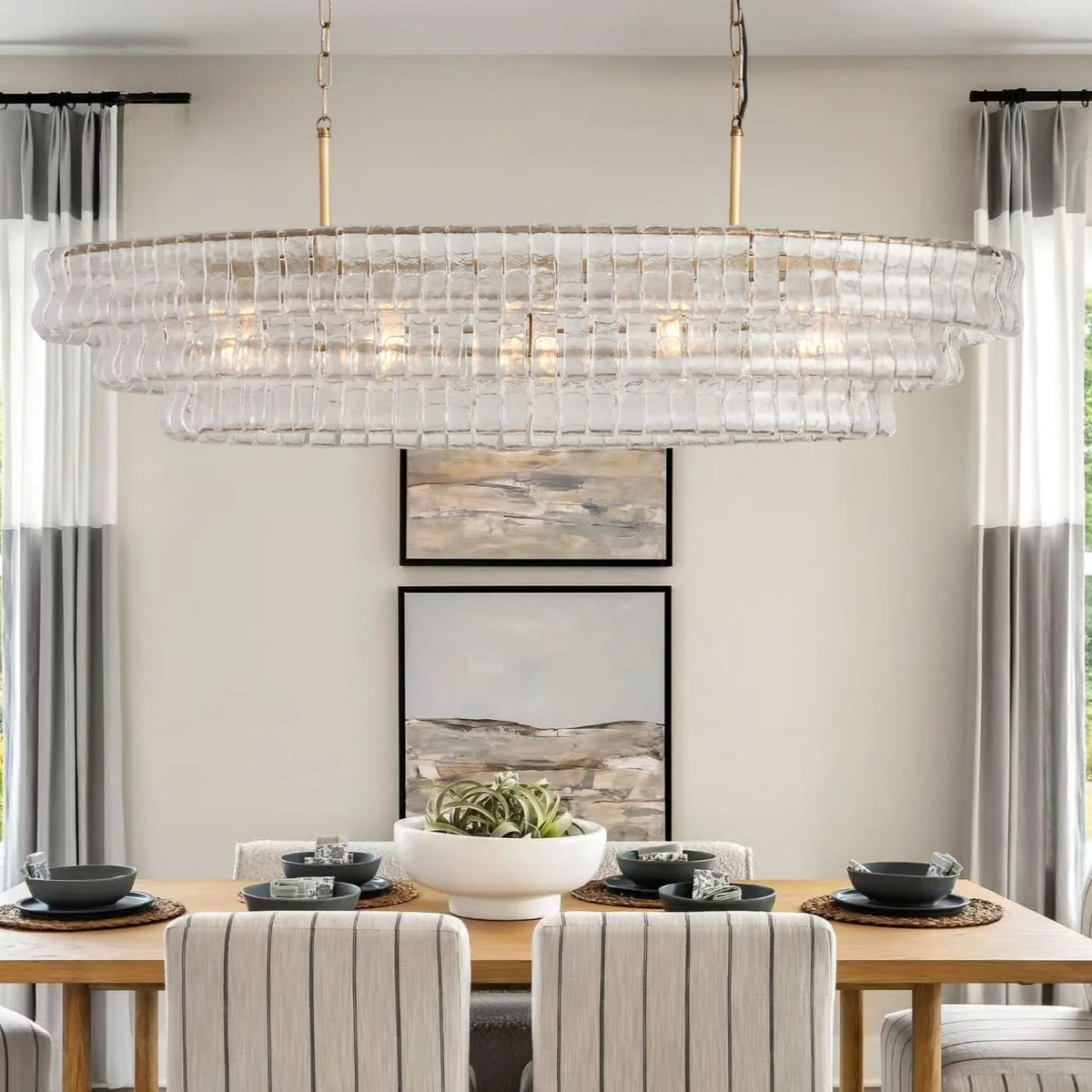 Ghiaccio Oval Chandelier Light
