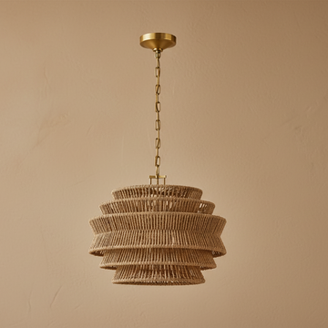 Antigua Drum Rattan Chandelier