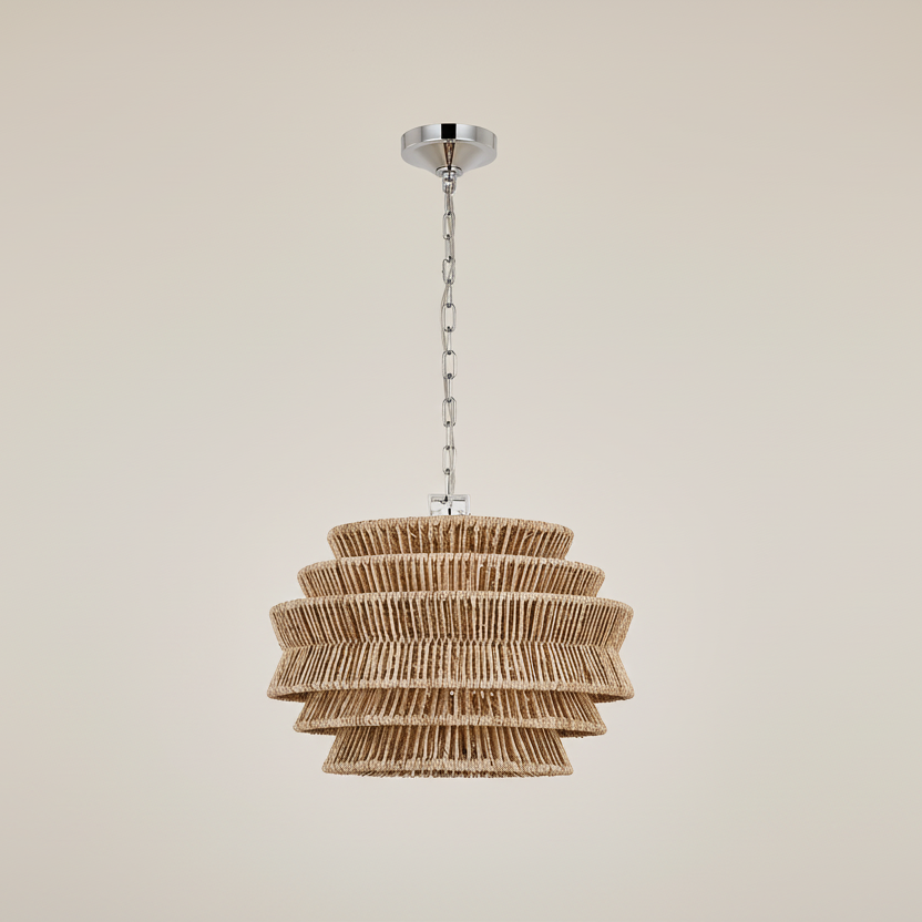 Antigua Drum Rattan Chandelier