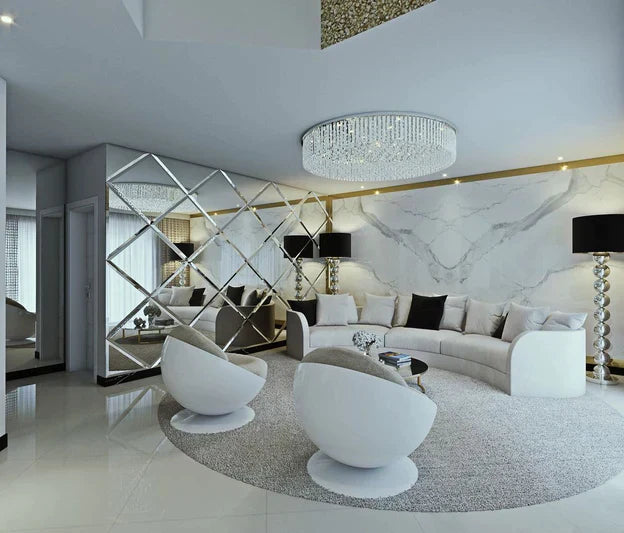 Light Luxury Round/Oval Flush Mount Crystal Chandelier-Chandeliers-Kavker-Kavker